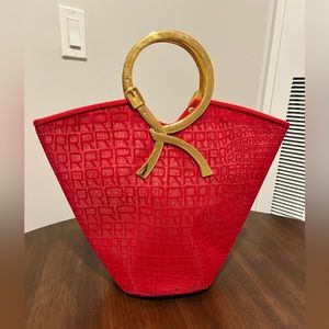 Vintage Red Roberta di Camerino bag with gold handles